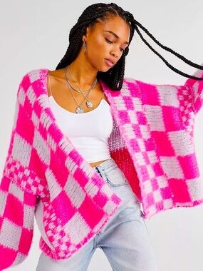 Free People | Aldrin Checkered Cardigan | XS/S